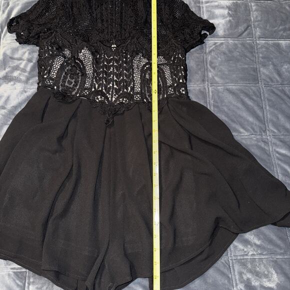 Lac Bleu Women’s Black Mesh Lace Skort Mini Sheer Sz M Boho Goth Western - Picture 10 of 11